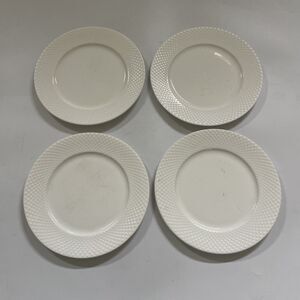 Mikasa Bone China Huntington Set of 4 Salad Plates 8 1/4" White Dishes